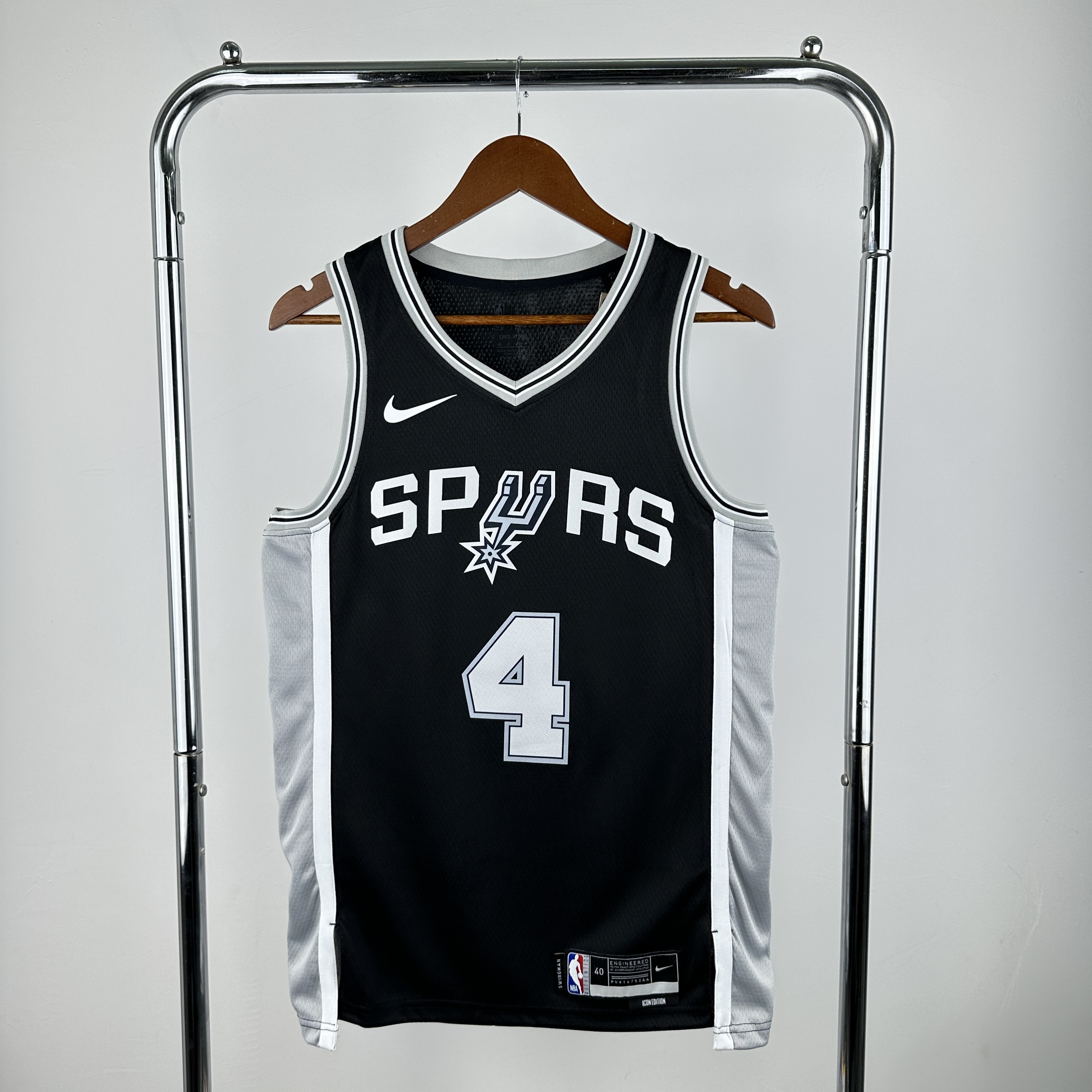 Men San Antonio Spurs 4 Fox Black Season Nike 2025 NBA Jersey
